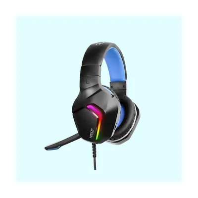 Neox HP500 RGB Wired Gaming Headphone with Foldable Microphone | 50MM Huge Driver | RGB LED | Blue