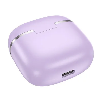 Hoco EQ1 Earbud Bluetooth Handsfree Ακουστικά με Θήκη Φόρτισης Μωβ
