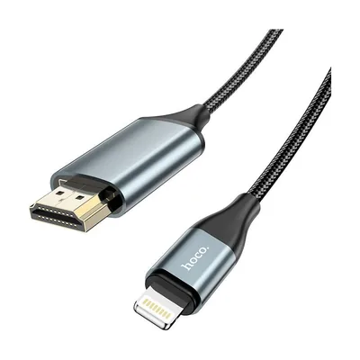 Hoco UA15 HDMI 1.4 Braided Cable HDMI Male – Lightning Male 2M Μαύρο