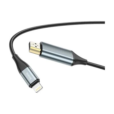 Hoco UA15 HDMI 1.4 Braided Cable HDMI Male – Lightning Male 2M Μαύρο