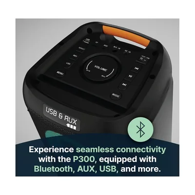 Majority P300 Portable Karaoke Speaker 300W Bluetooth USB FM Wired Mic