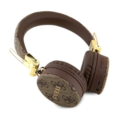 Guess Metal Logo Wireless/Wired On-Ear Headphones – Brown