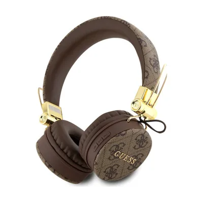 Guess Metal Logo Wireless/Wired On-Ear Headphones – Brown